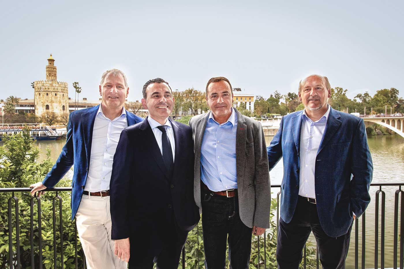 de izquierda a derecha: Roland Bettscheider, Miguel Montero, Juan Motero y Francisco Javier Barcos, socios fundadores de Texla.
